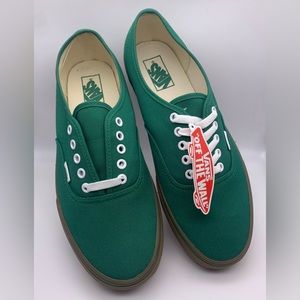 NWT Verdent Green "Authentic" Vans New in Box Mens size 10,10.5 and 13